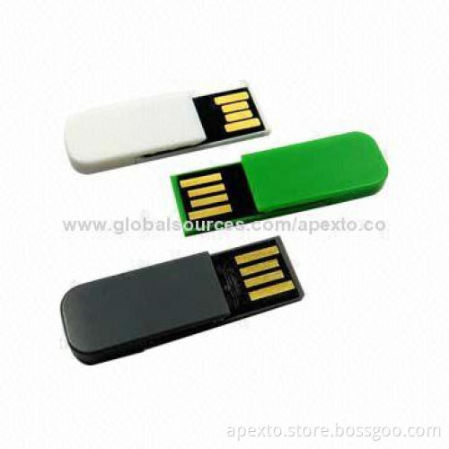 Mini Clip USB Flash Drives, Customized Packaging Types/Logos Accepted, 256MB to 32GB Capacity